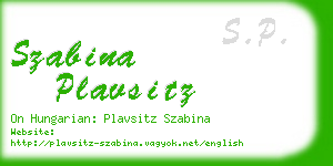 szabina plavsitz business card